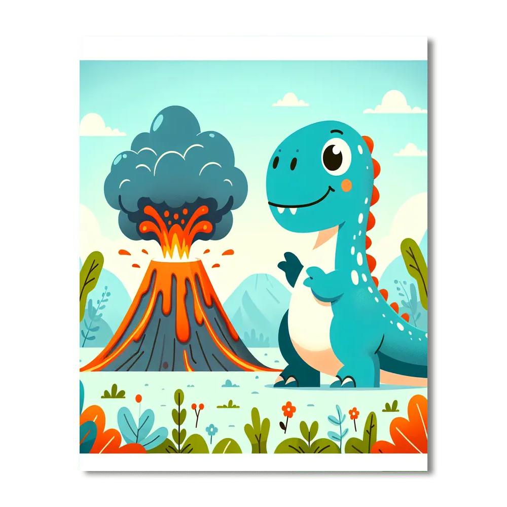 Friendly Dino's Volcano World Paint By Numbers Kits