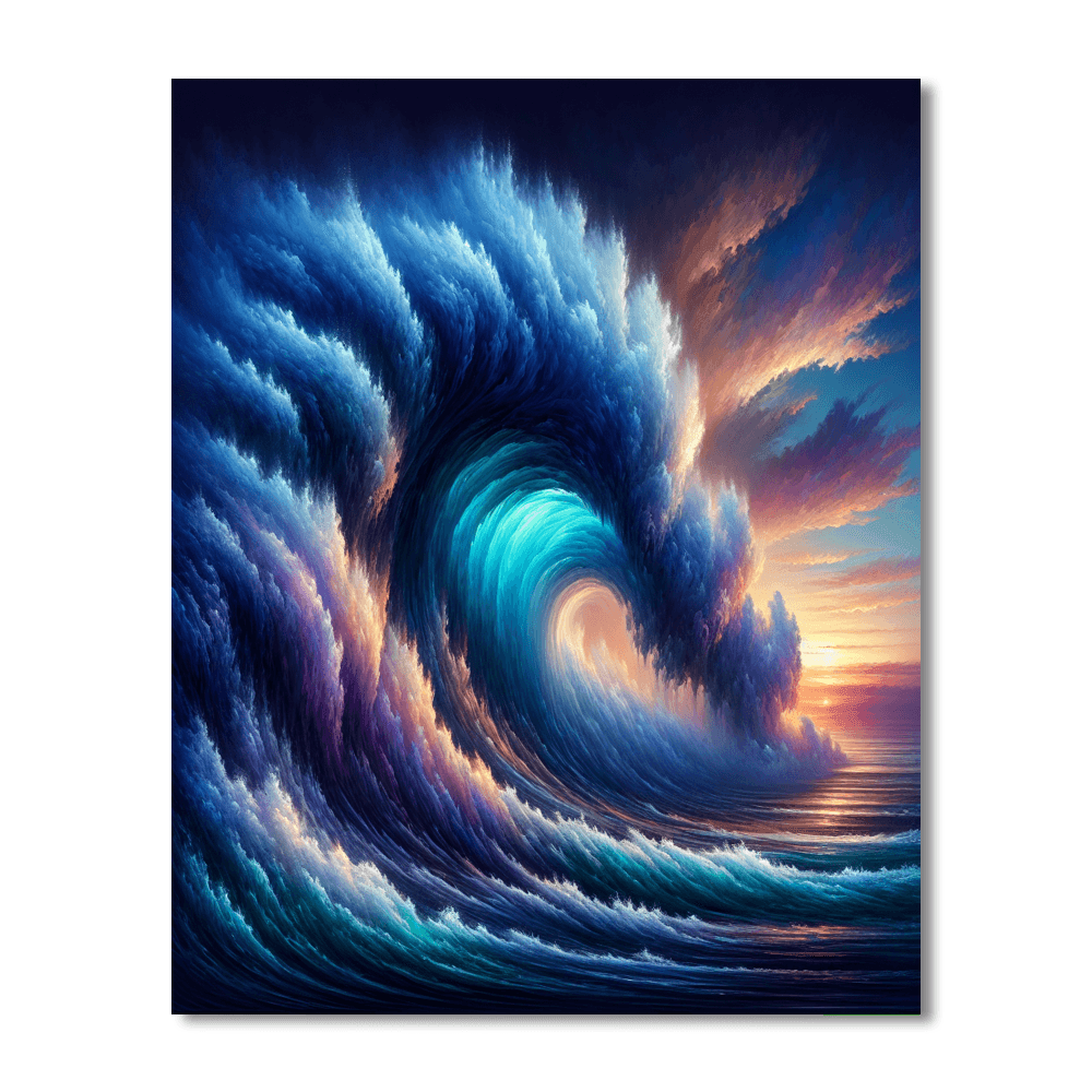 Mystical Ocean Wave Painting Number Kit