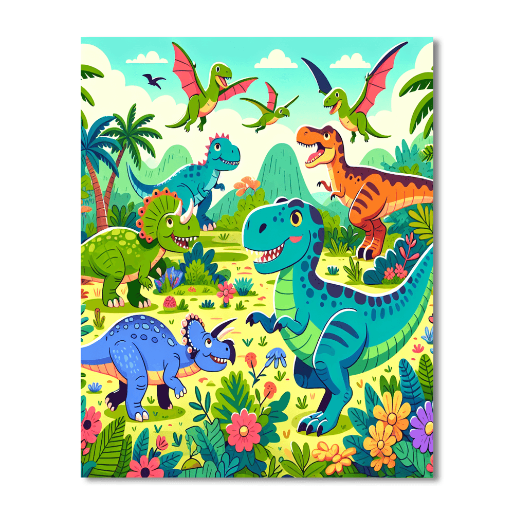 Dino Adventures Paint By Numbers Art
