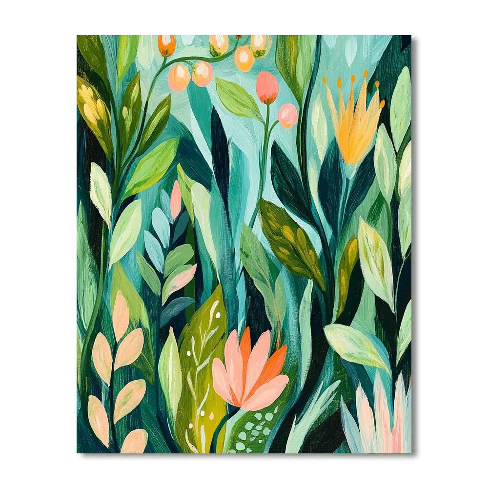 Frida Kahlo Inspired Mystical Nature  Painting Number Kit