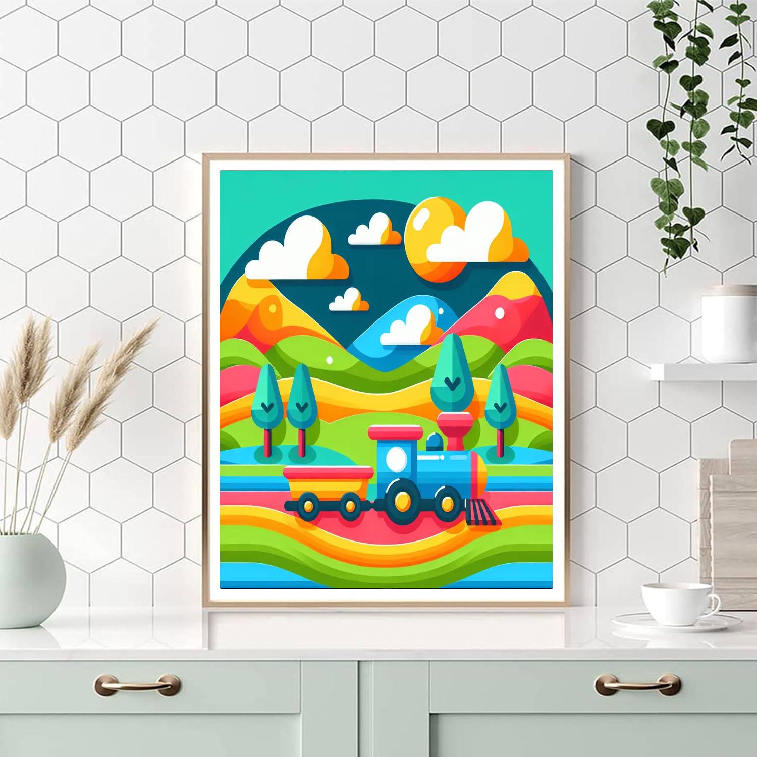 Cheerful Choo-choo Train Painting By Numbers Kit