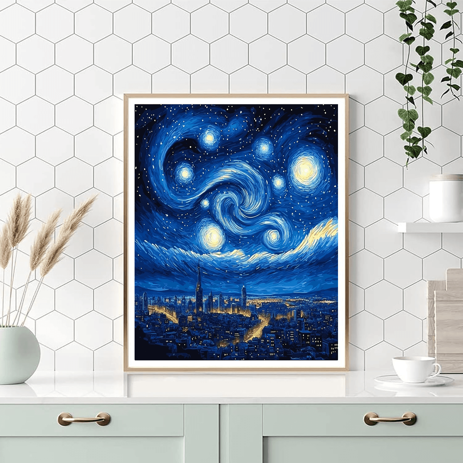Vincent Van Gogh Inspired Dreamy Urban Silhouettes  Painting By Numbers Kit