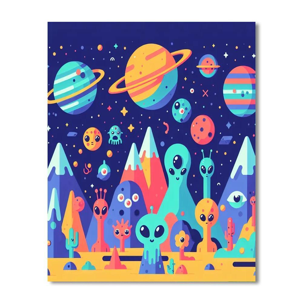 Alien Adventure World Number Painting