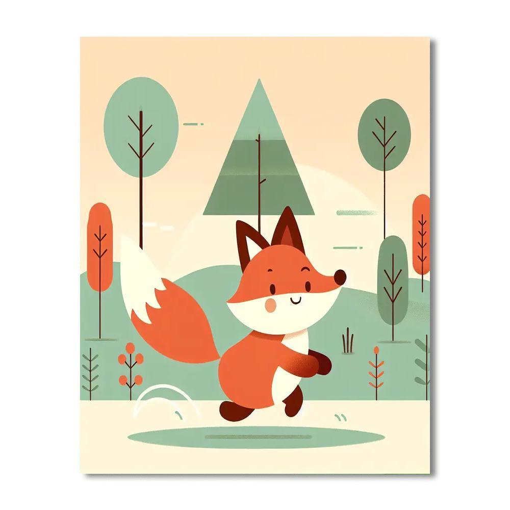 Friendly Fox's Frolic Paint By Number