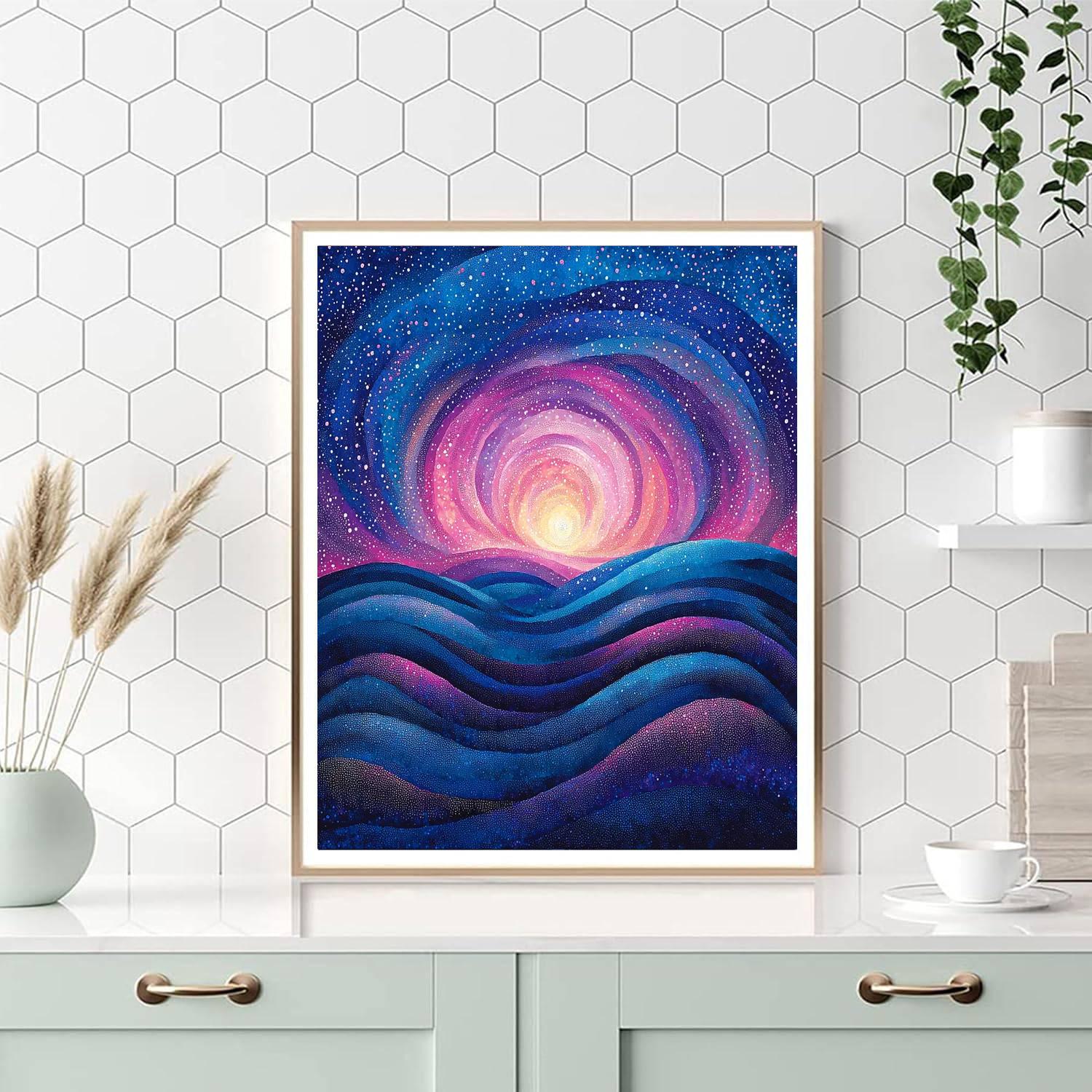 Georges Seurat Inspired Galactic Dawn Chorus  Painting Number Kit