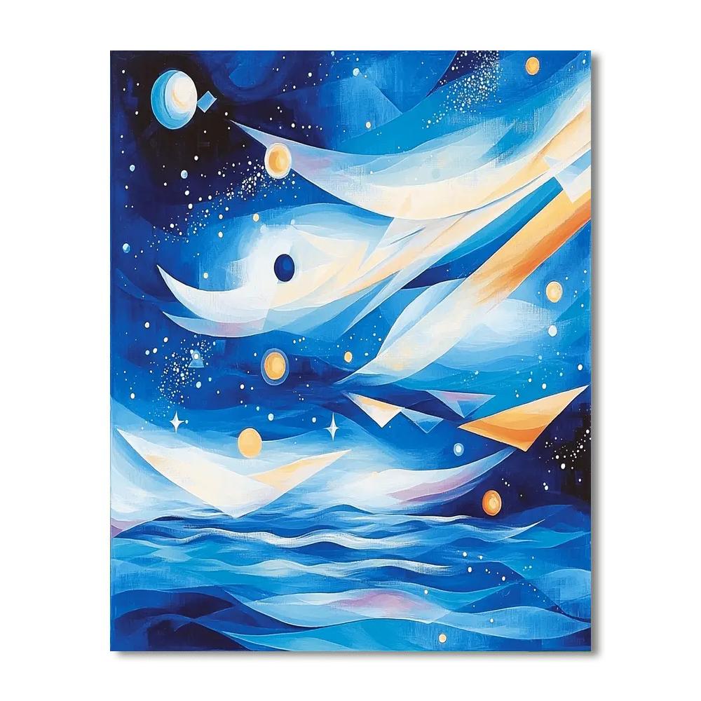 Wassily Kandinsky Inspired Celestial Ocean  Number Painting