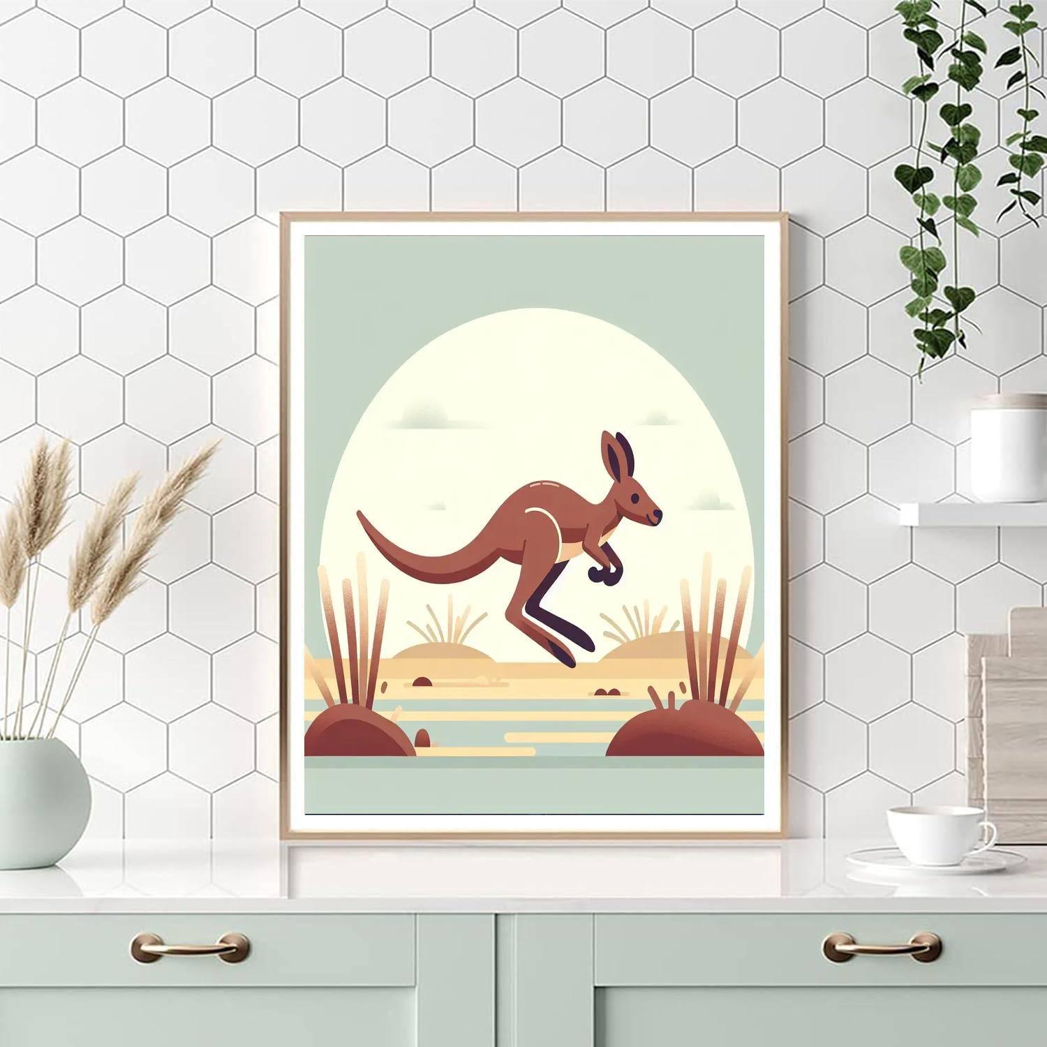 Caring Kangaroo Kicks Number Painting