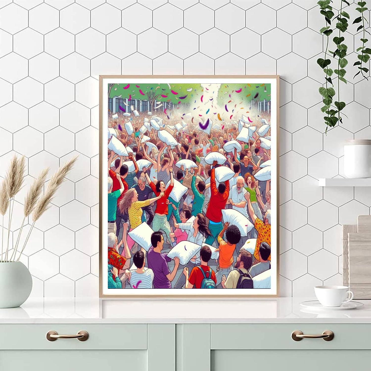 Pillow Fight Day - Worldwide Number Painting