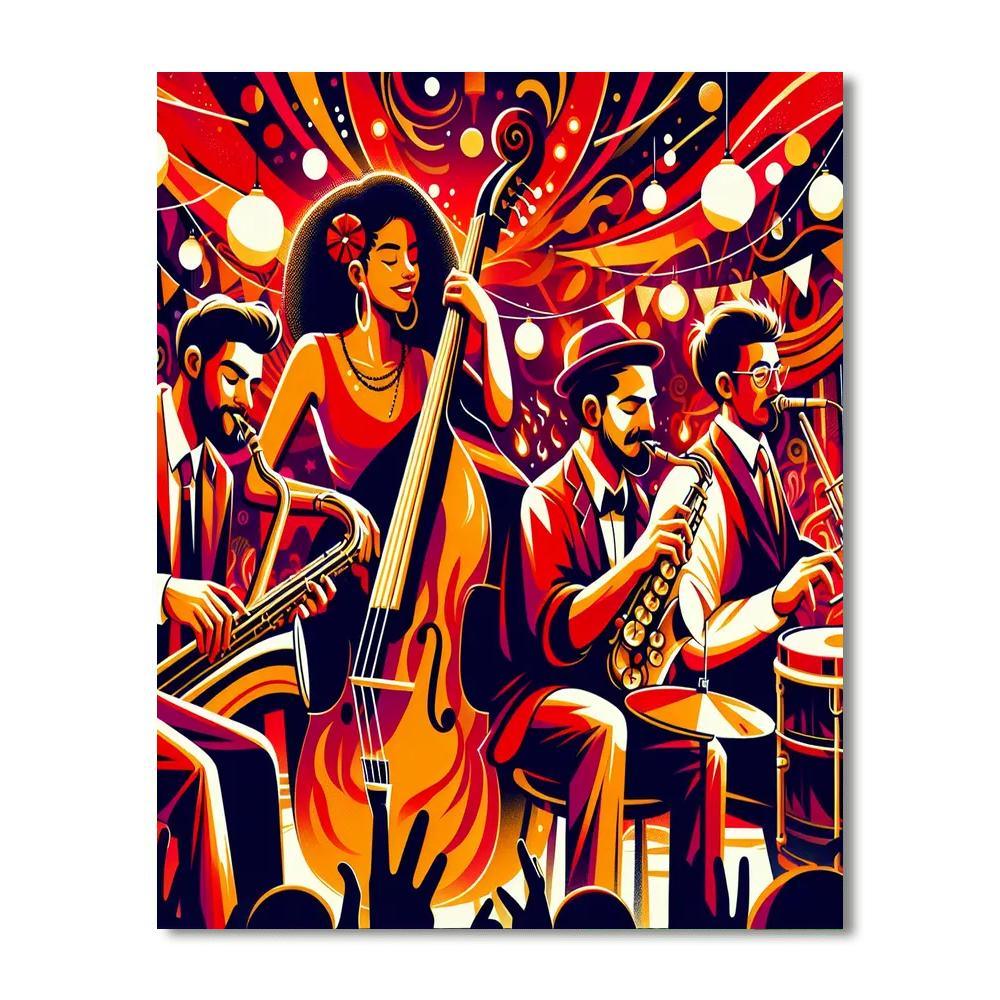 Energetic Jazz Festival Paint By Numbers Art