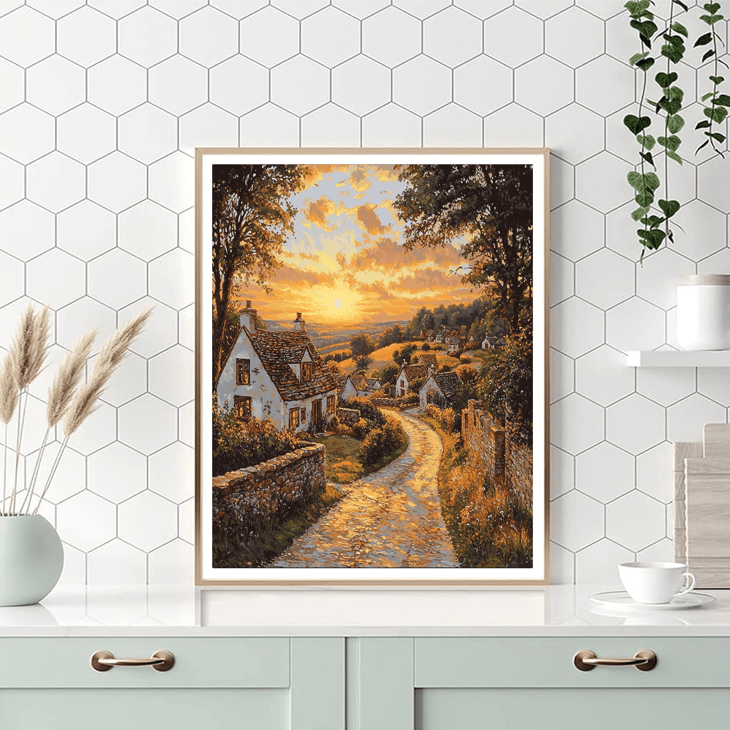 Claude Lorrain Inspired Charming Village Scenery  Painting By Numbers Kit