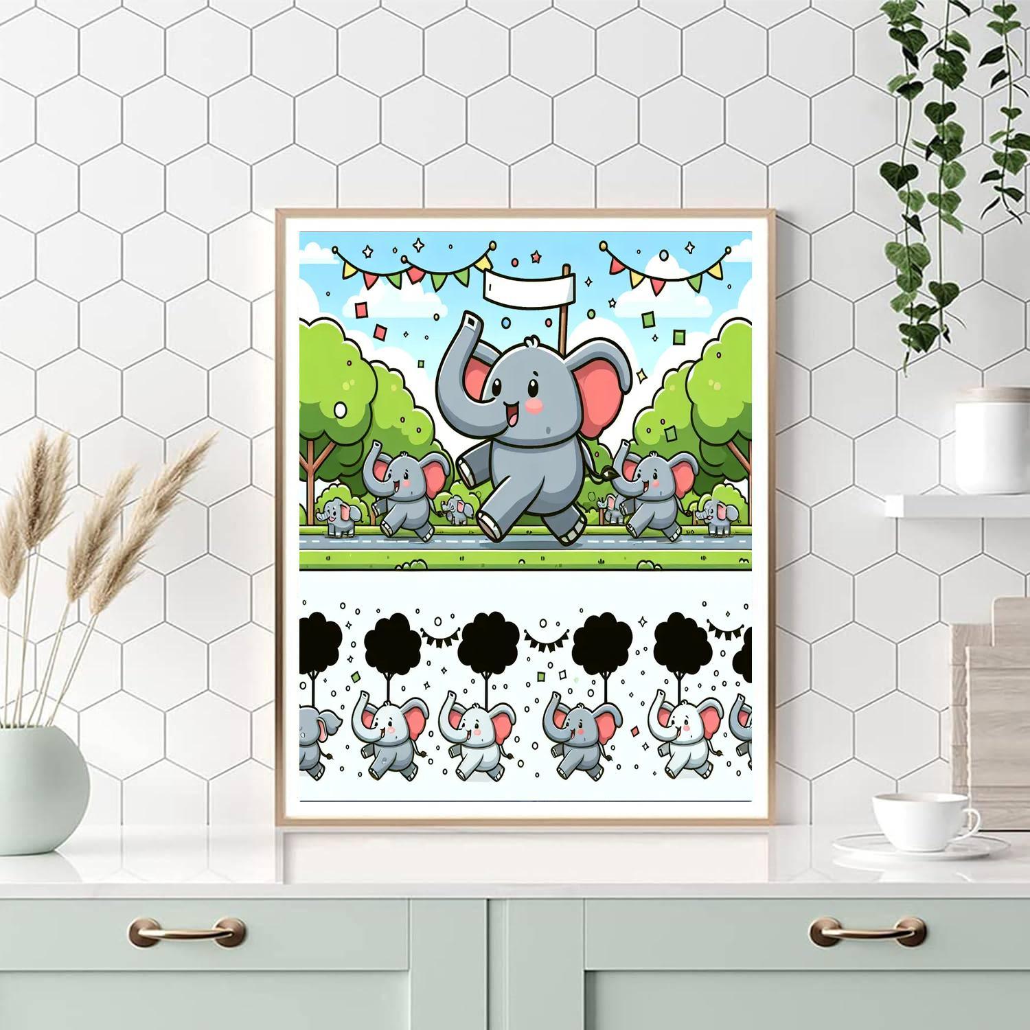 Elephant Parade Paint By Numbers Art