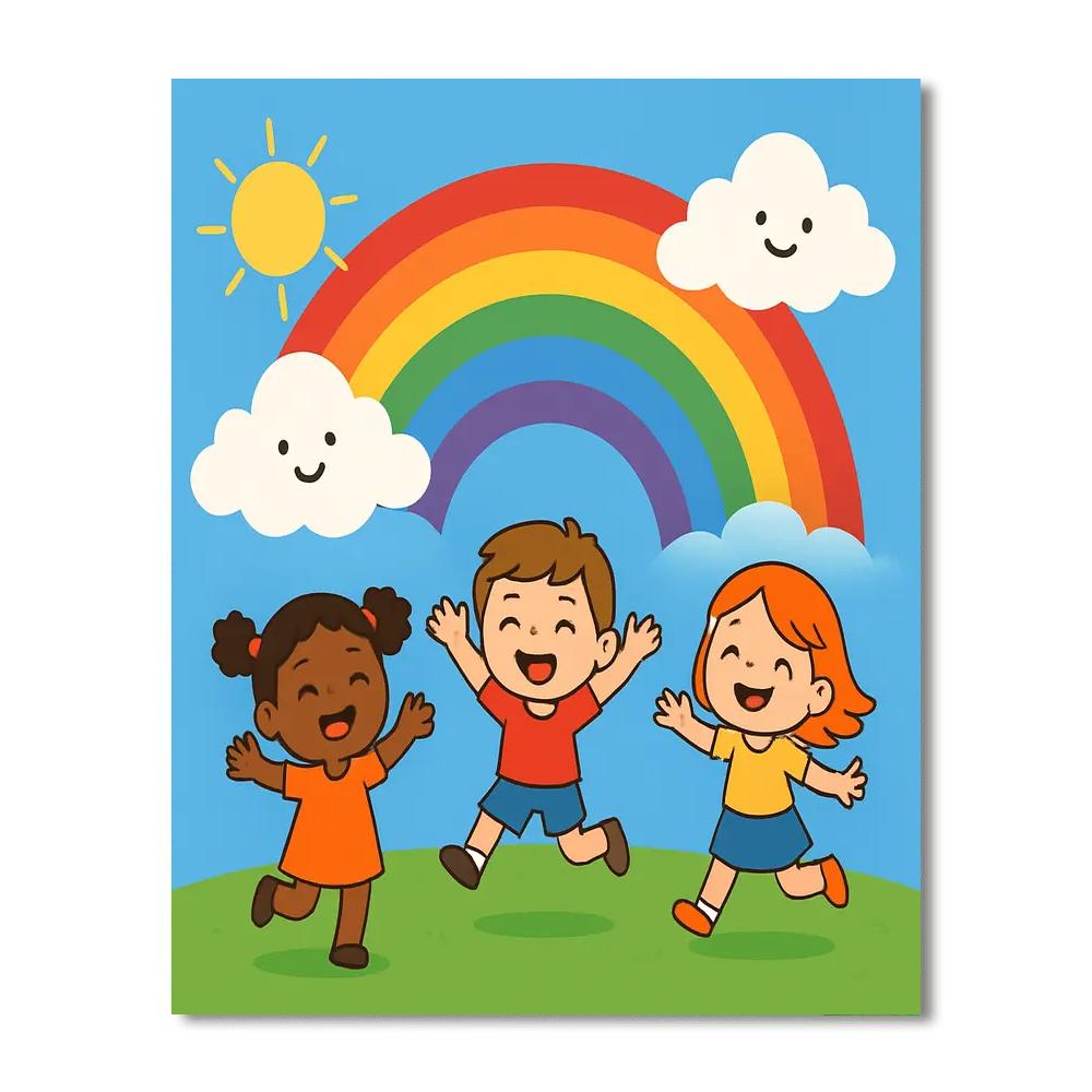 Brightly Colored Rainbows Numbered Painting Kits