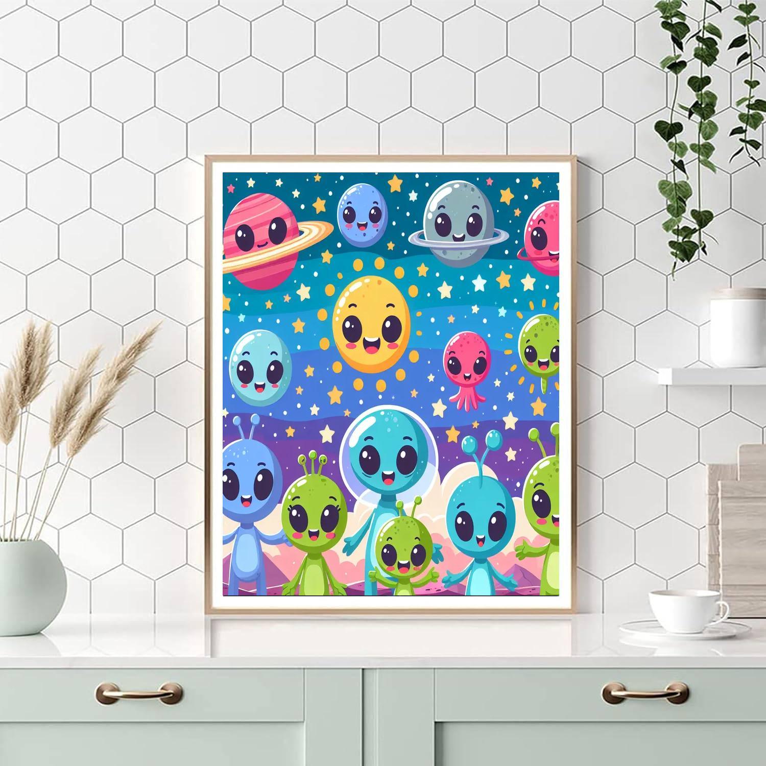 Cosmic Journey With Stars And Planets Paint By Color