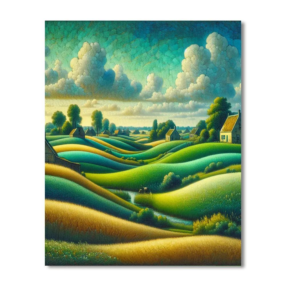 Rural Countryside Serenity Paint By Numbers Art
