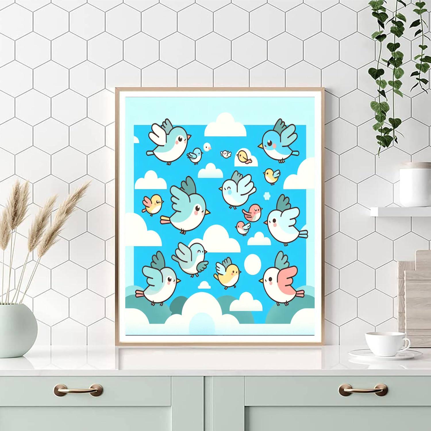 Flying High With Birds Painting Number Kit