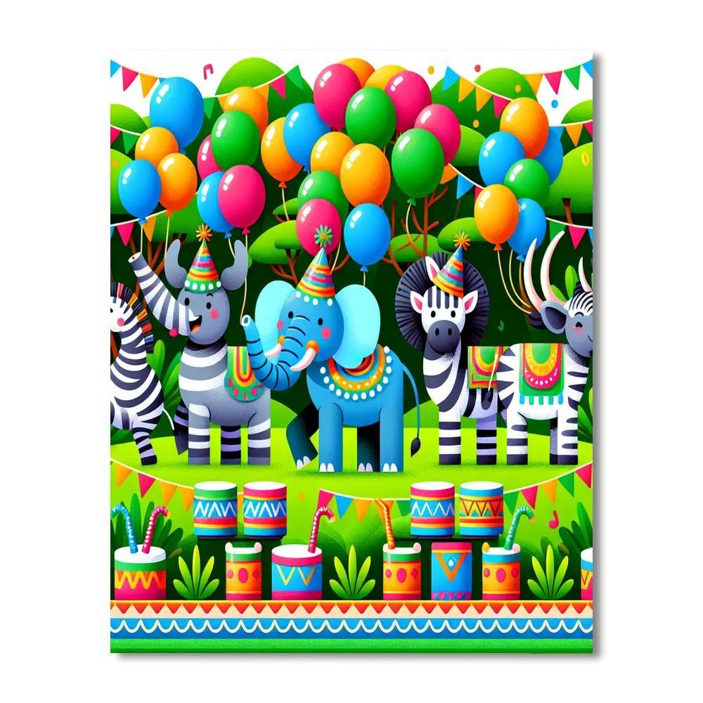 Wild Safari Party Number Painting