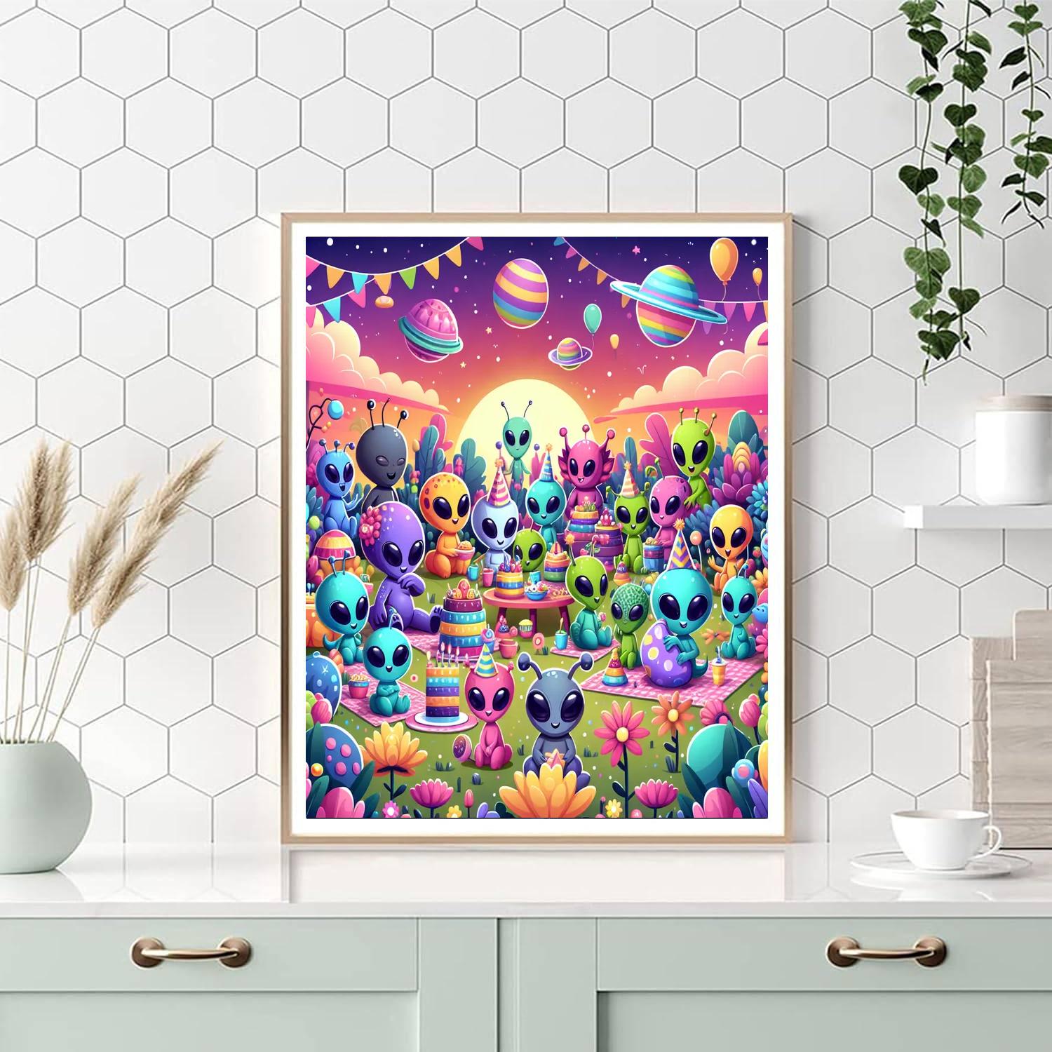 Alien Garden Party Painting By Numbers Kit