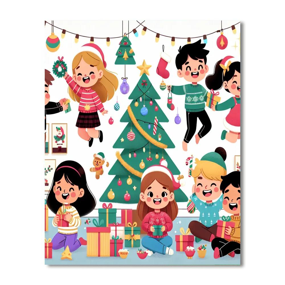 Cheerful Christmas Celebration Painting By Numbers Kit