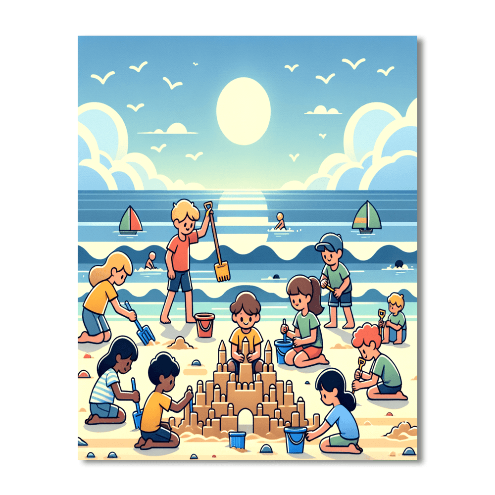 Sunny Beach Day Fun Paint By Numbers