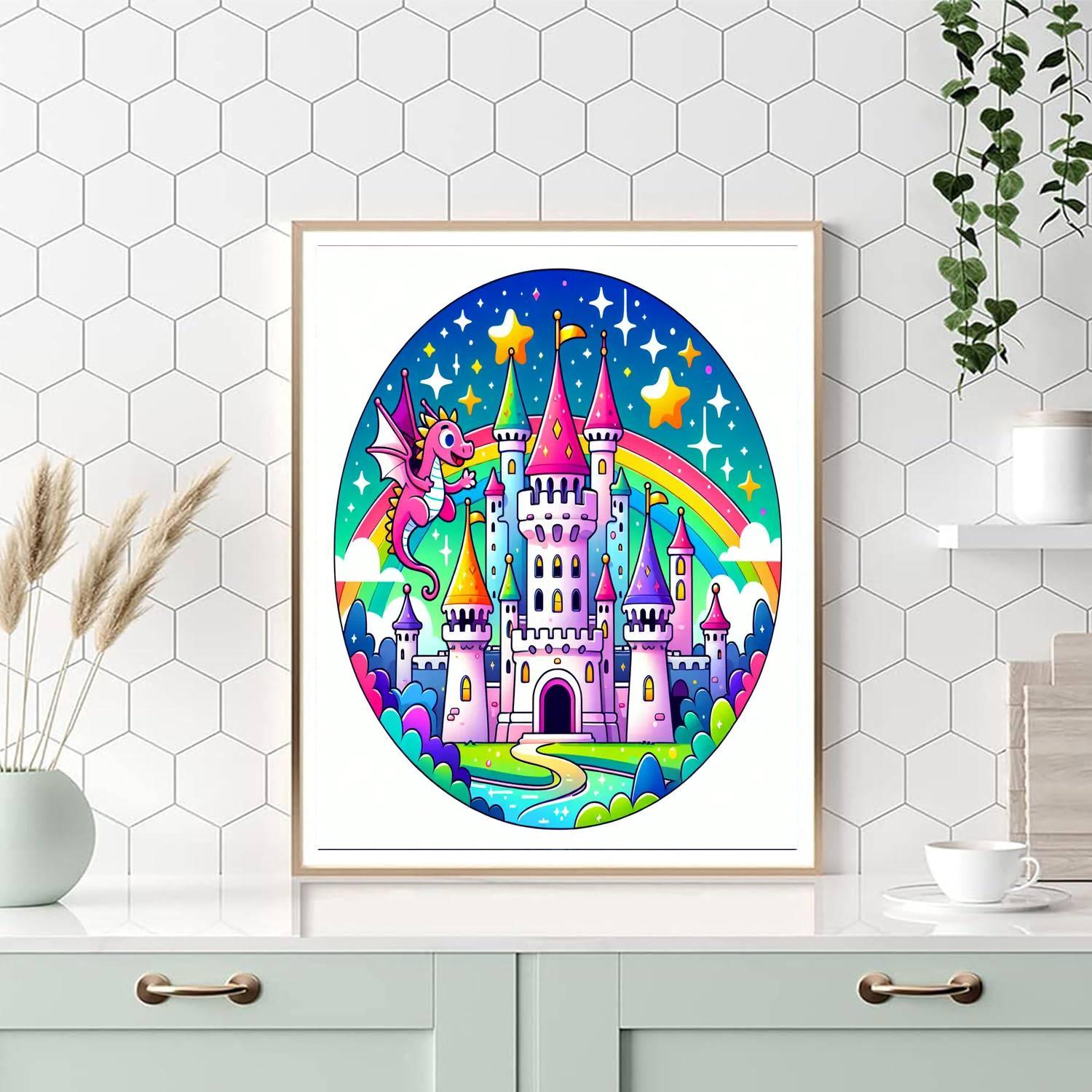 Gleeful Fairy Tale Castle DIY Paint By Numbers
