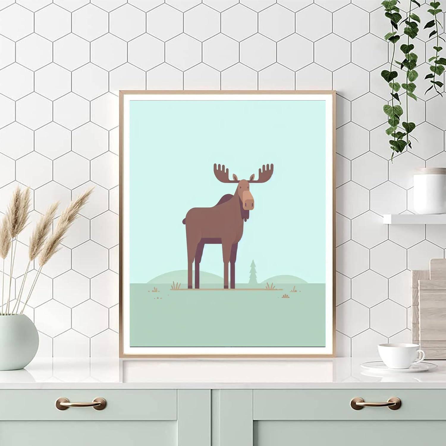 Magical Moose Meadow Number Painting