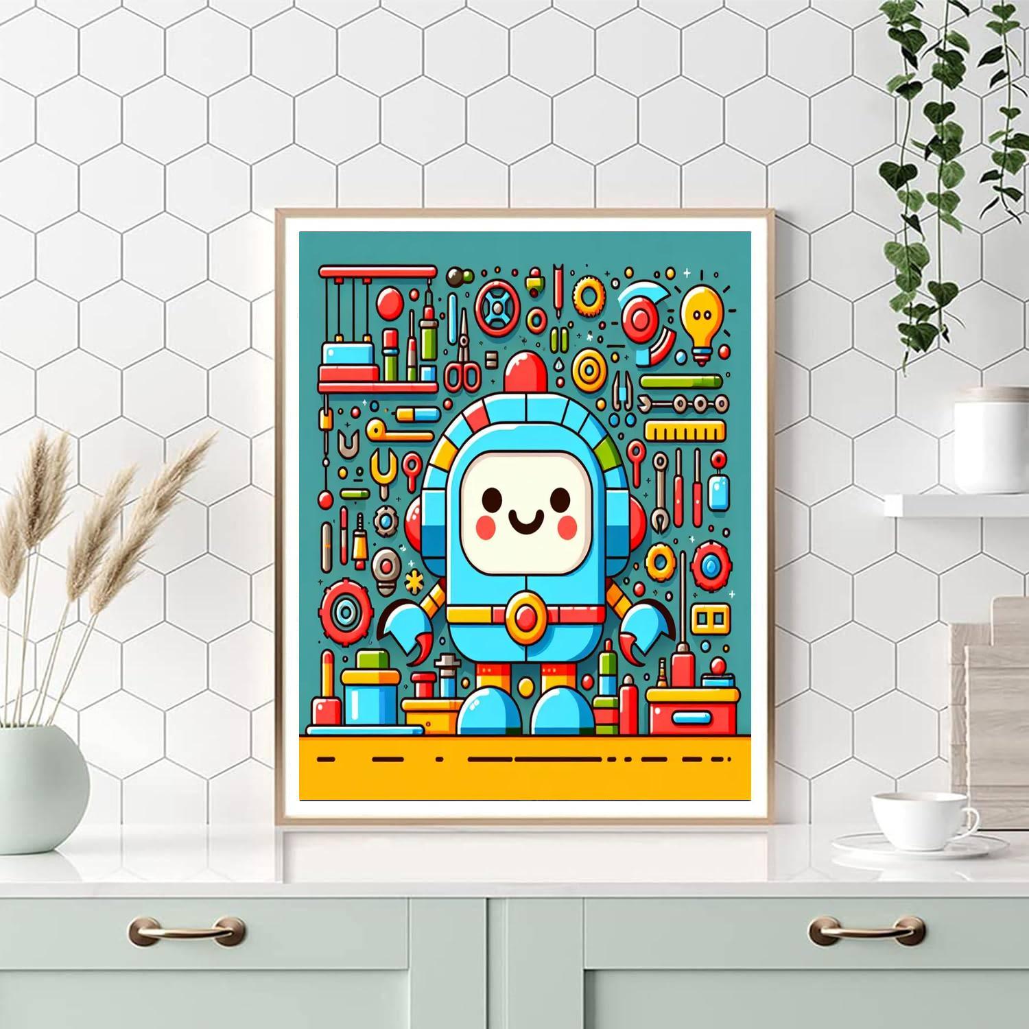 Cool Robot Workshop Paint By Number