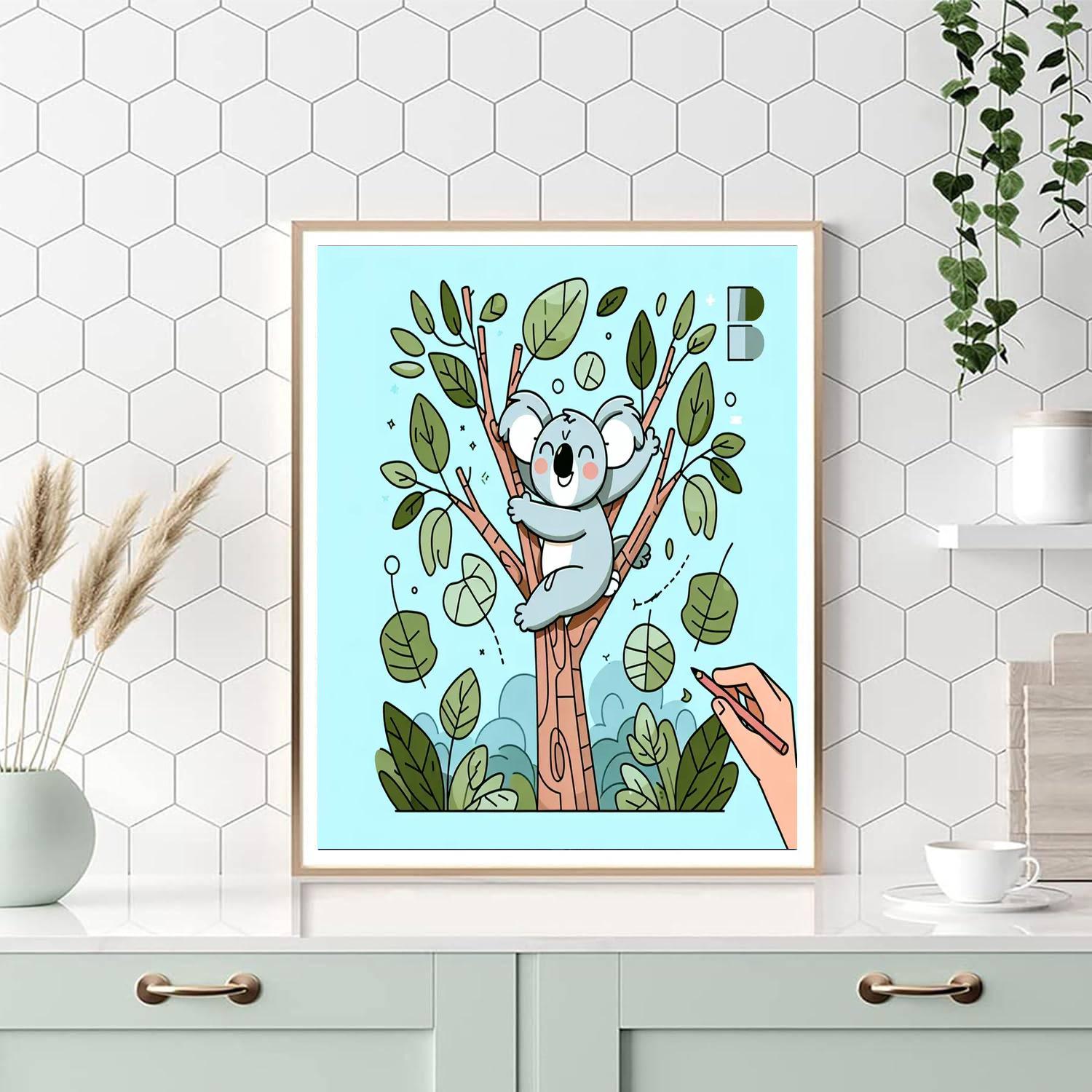 Playful Koala Climb Painting By Numbers Kit