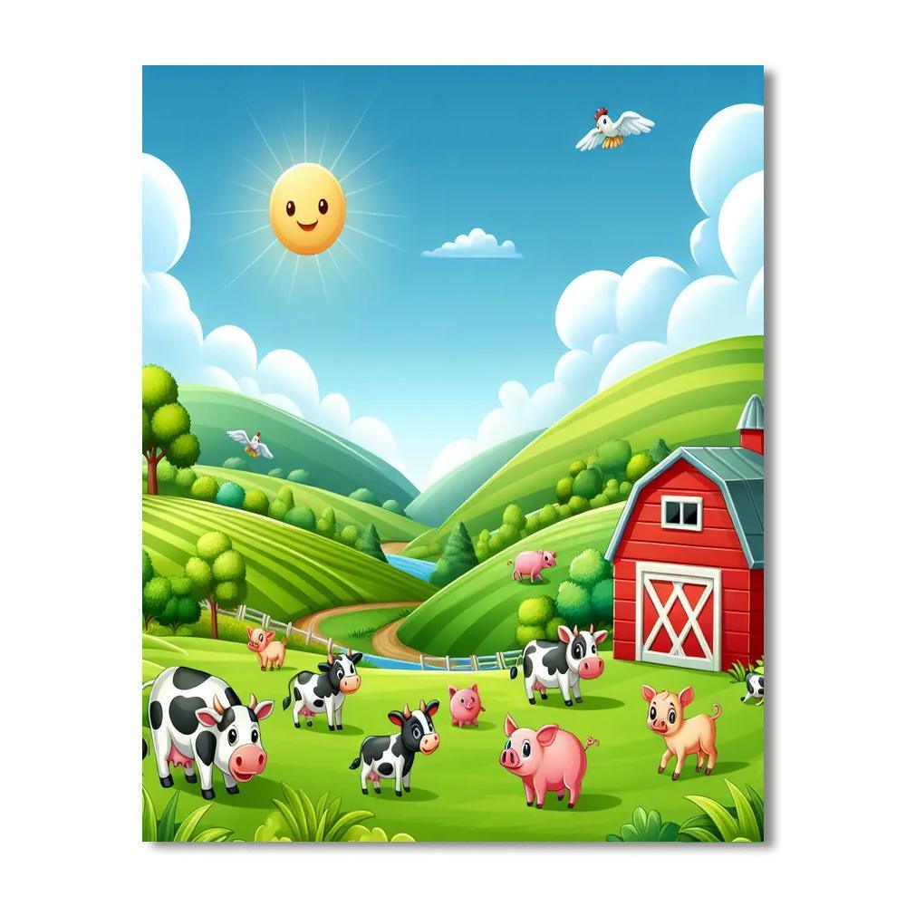 Charming Countryside For Kids Numbered Painting Kits