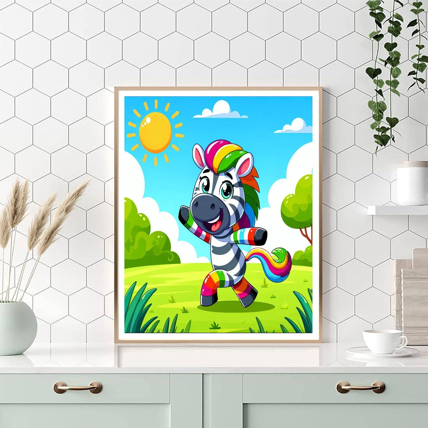 Joyful Zebra Paint By Numbers