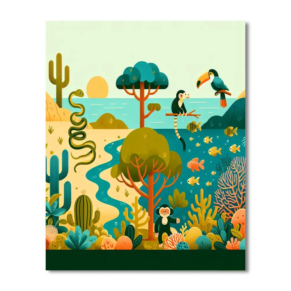 Brilliant Biomes Paint By Numbers Art