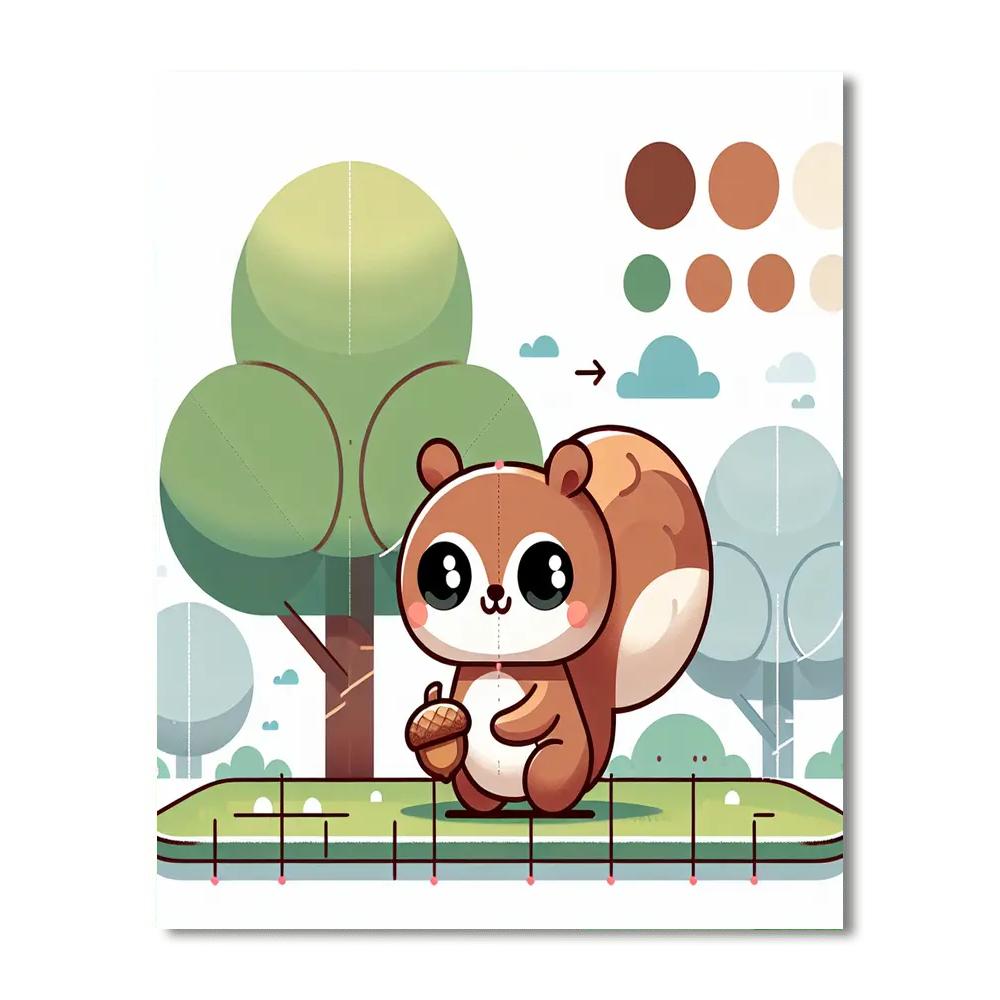 Cute Squirrel DIY Paint By Numbers