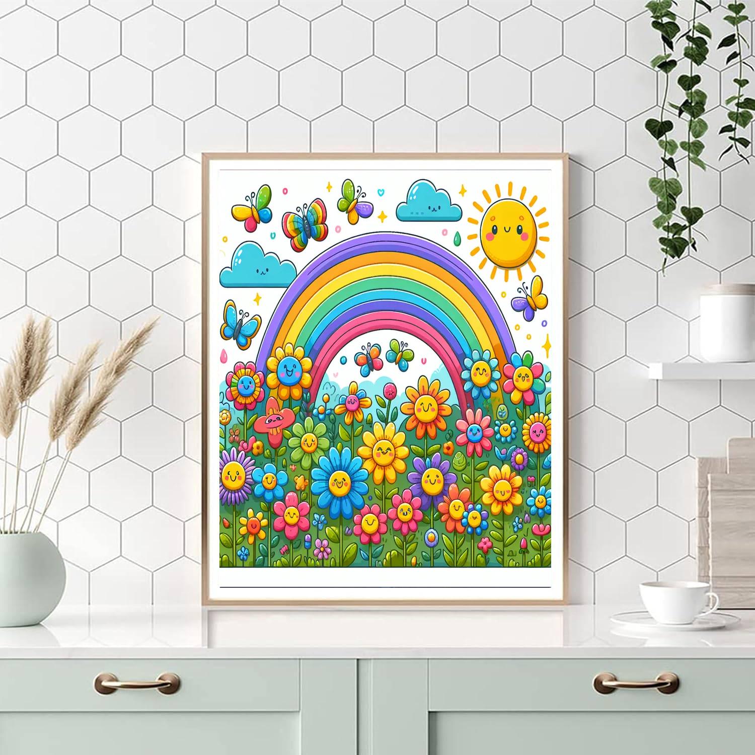 Whimsical Rainbow Garden Numbered Painting Kits