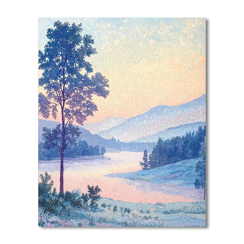 Georges Seurat Inspired Misty Morning Vale  Numbered Painting Kits