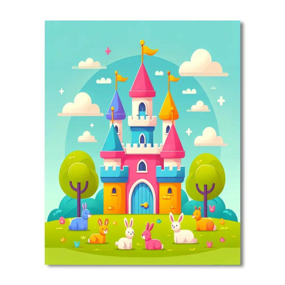 Charming Castle Scene Paint By Numbers Art