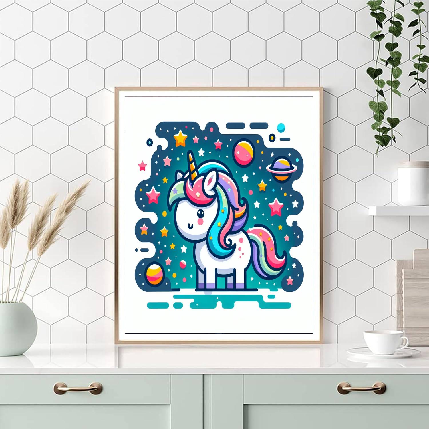 Space Unicorn Exploration Paint By Numbers Art