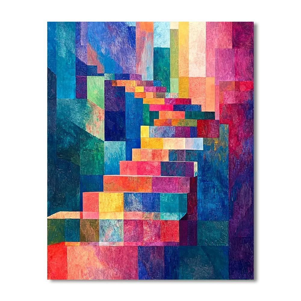 Paul Cézanne Inspired Dreamscape Geometry  Paint By Numbers Kits