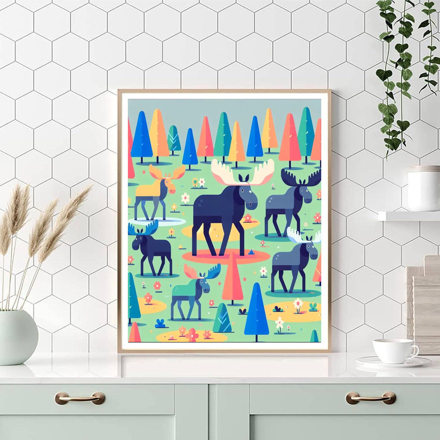 Majestic Moose Meadow Paint By Numbers