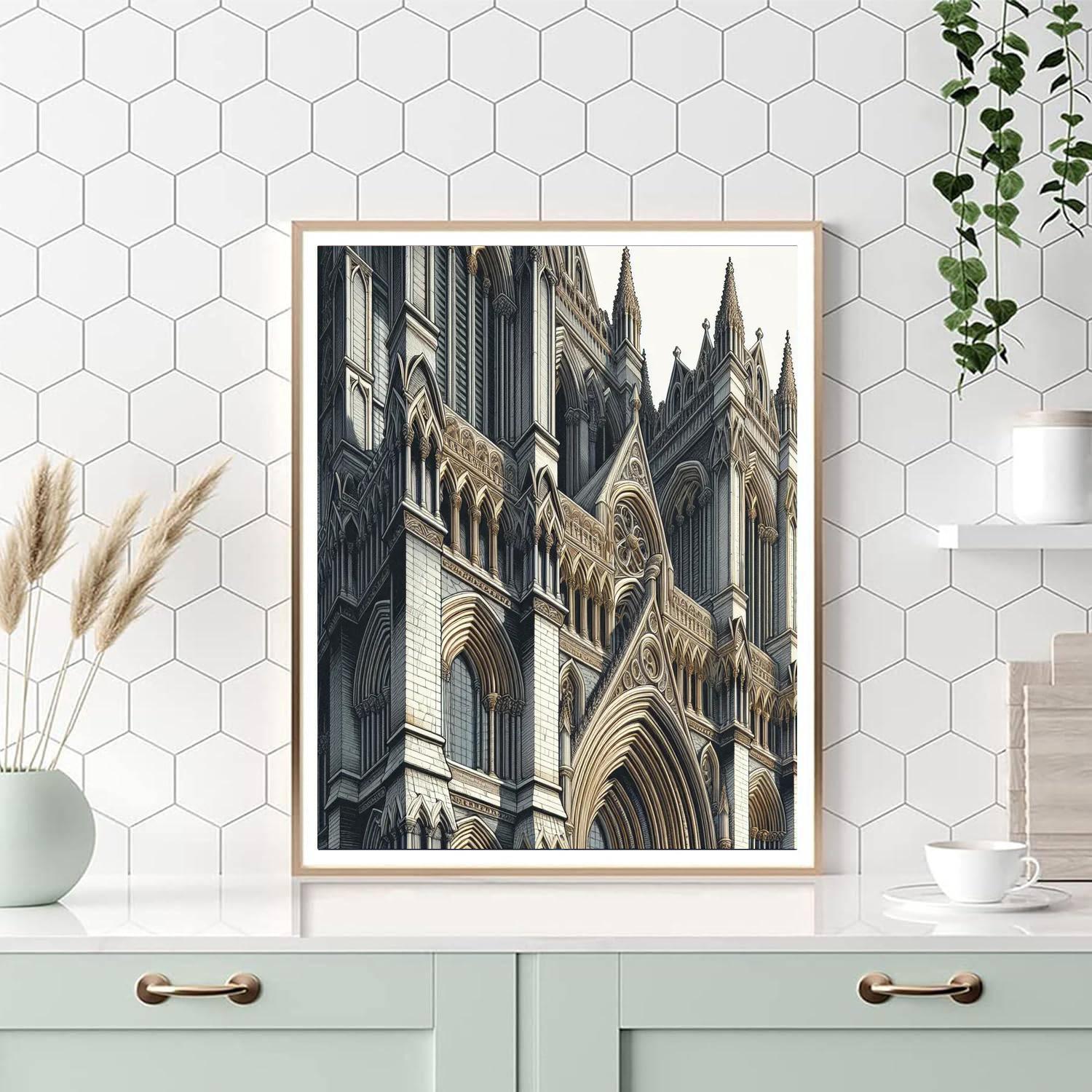 Gothic Cathedral Mystery Numbered Painting Kits