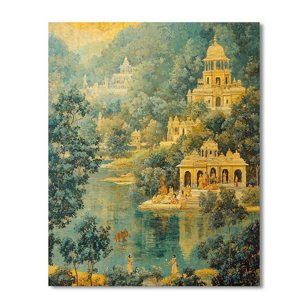 Nandalal Bose Inspired Mythical Reverie  Number Painting