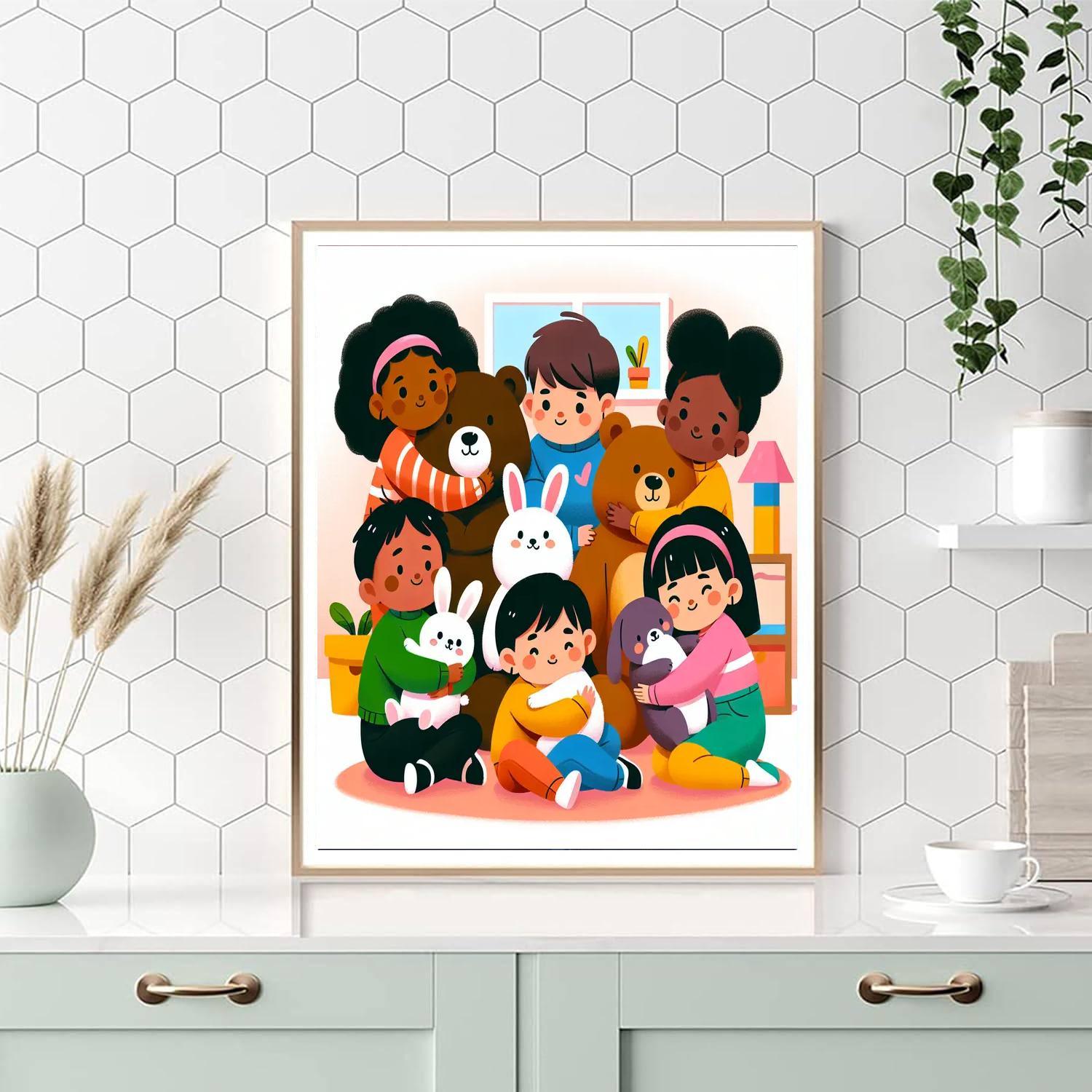 Cuddly Animal Cuddle Party Number Painting