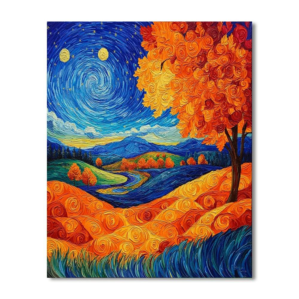 Vincent Van Gogh Inspired Vincent's Vibrant Autumn  Paint By Numbers Kits