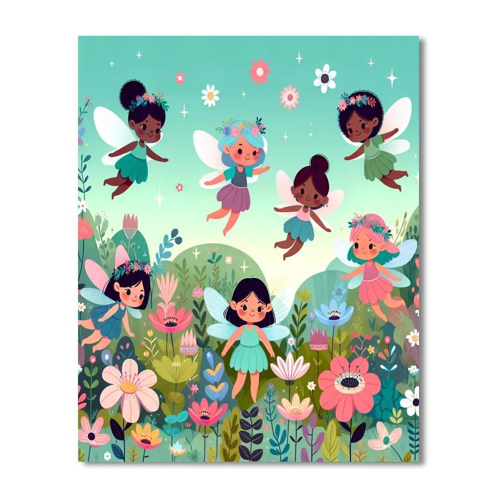 Garden Fairy World Number Painting