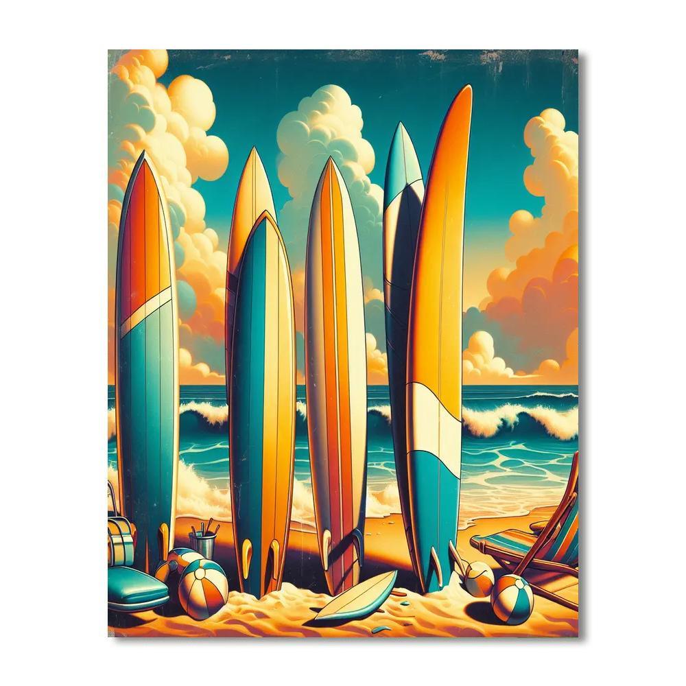 Retro Surf Vibes Paint By Numbers