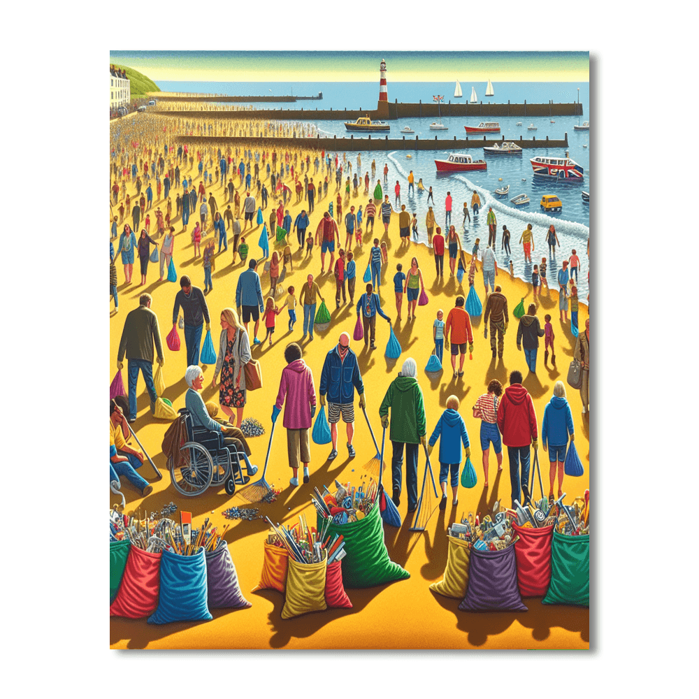 The Great British Beach Clean - United Kingdom Paint By Color