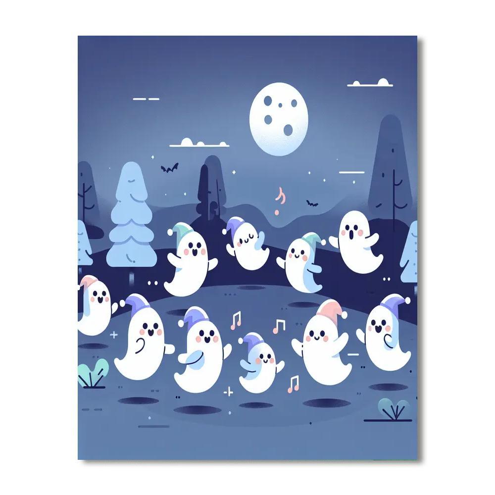 Giggling Ghost Friends Paint By Number