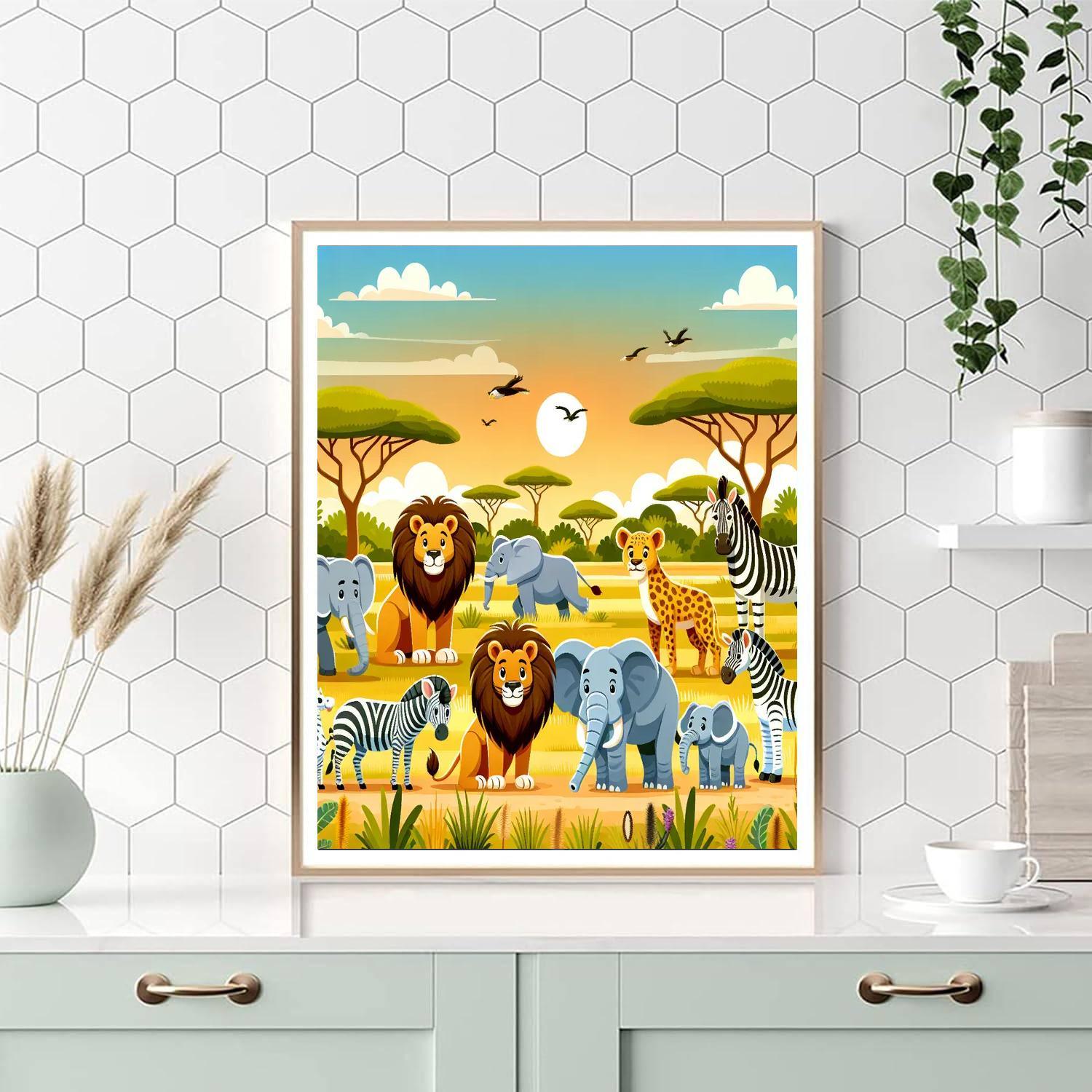 Wild Safari Encounter Paint By Color