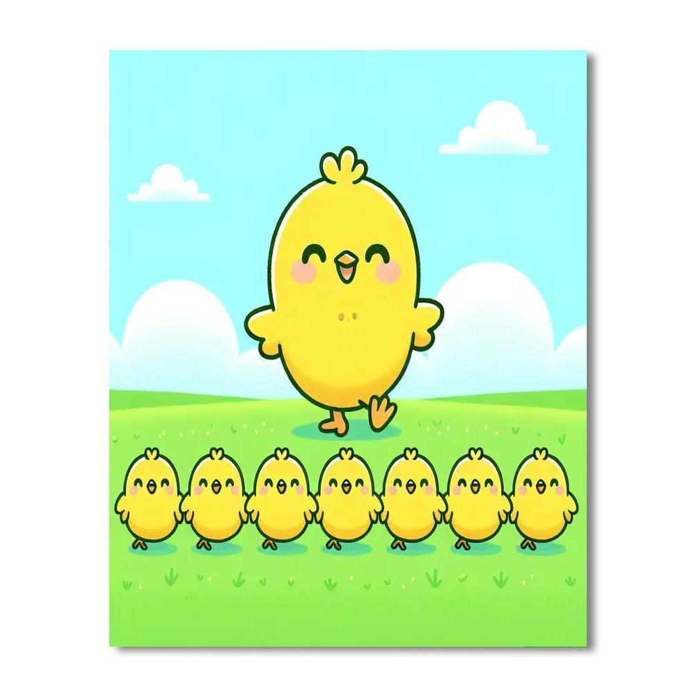 Charming Chick Parade Paint By Numbers Art