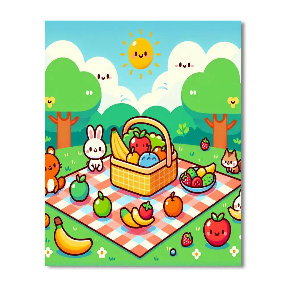Merry Picnic Scene Number Painting