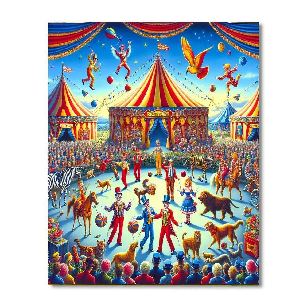 Cheerful Circus Fun Numbered Painting Kits