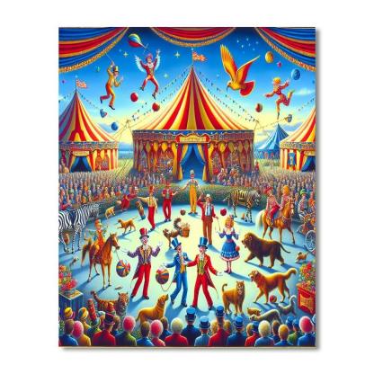 Cheerful Circus Fun Numbered Painting Kits